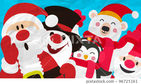 Christmas Cartoon Characters Funny Banner ,A set of happy Christmas characters Christmas Cartoon Characters Funny Banner ,A set of happy Christmas characters 96725161