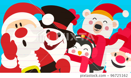 Christmas Cartoon Characters Funny Banner ,A set of happy Christmas characters Christmas Cartoon Characters Funny Banner ,A set of happy Christmas characters 96725162