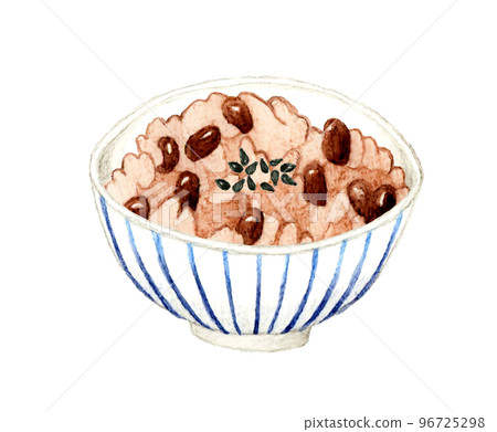 Sekihan日本手繪水彩插畫素材 96725298