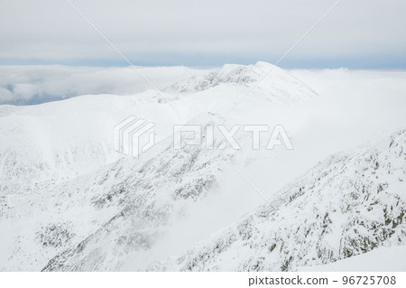 landscape panoramic view of snowed winter tatra mountains 96725708