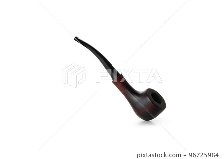 Wooden smoking pipe isolated on white background 96725984