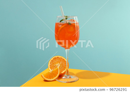 Concept of fresh summer cocktail, Aperol Spritz 96726291