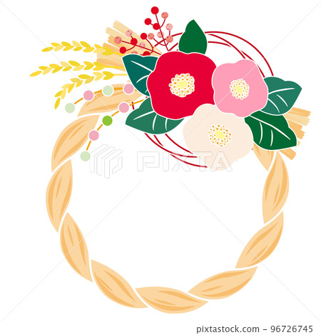 兔子和山茶花裝飾 96726745