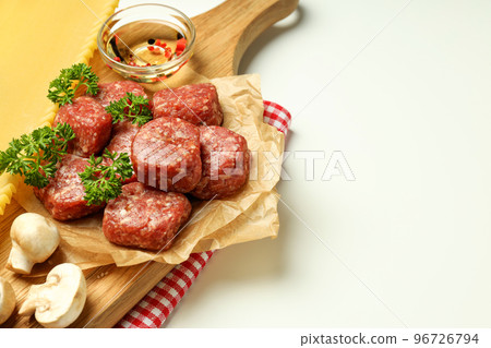 Concept of tasty cooking, cooking lasagna, space for text 96726794