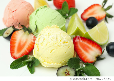 Concept of summer food, ice cream, close up Concept of summer food, ice cream, close up 96726839