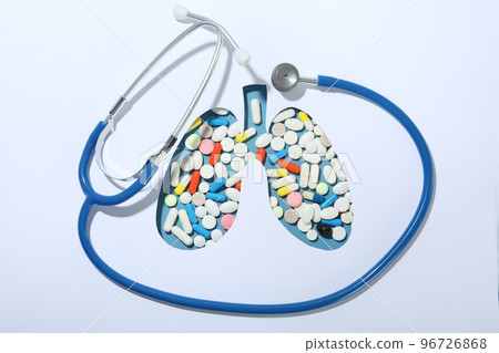 Concept of World lung day, lung problems and treatment Concept of World lung day, lung problems and treatment 96726868
