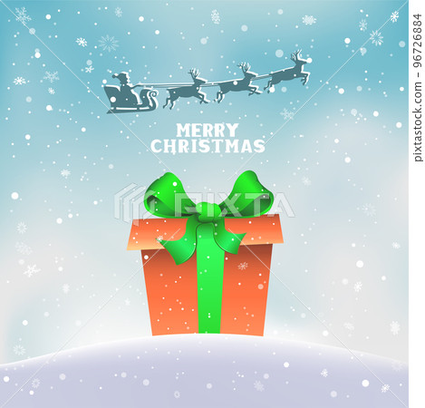 Christmas gift winter hill snowfall and Santa fly Christmas gift winter hill snowfall and Santa fly 96726884