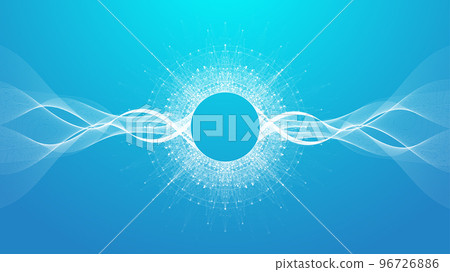 Quantum computing concept illustration. Deep learning artificial intelligence. Big data algorithms visualization for business, science presentations, posters, covers Quantum computing concept illustration. Deep learning artificial intelligence. Big data algorithms visualization for business, science presentations, posters, covers 96726886