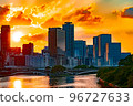 Evening view of Nakanoshima area 96727633