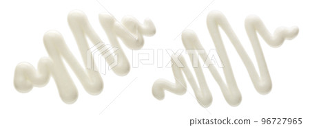 sour cream isolated on white background. Top view. Flat lay 96727965