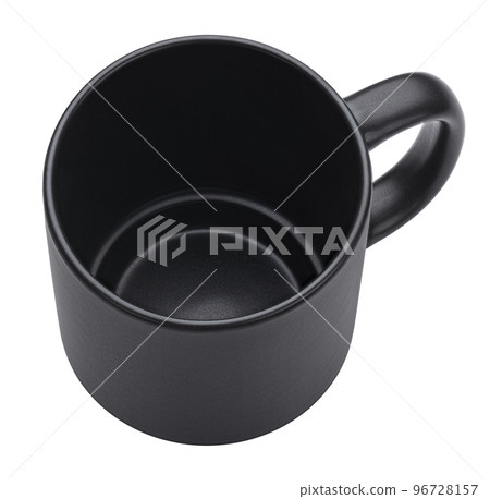 Black mug isolated on white background, top view 96728157