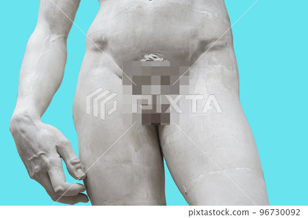 Statue of David isolate. Sculpture of the ancient Greek mythical hero David by the artist Michelangelo. Statue of David isolate. Sculpture of the ancient Greek mythical hero David by the artist Michelangelo. 96730092