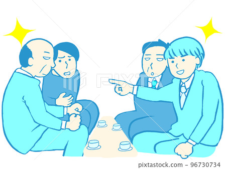 成人的發育障礙 一個人在工作會議上發表不可預知的言論的插圖 簡單 96730734