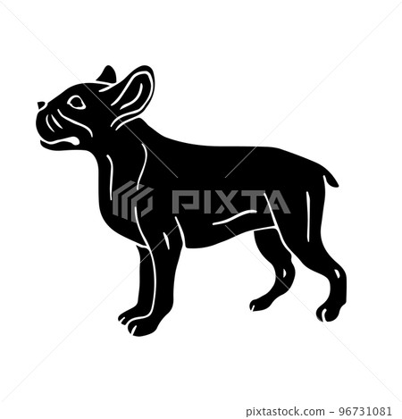 Vector hand drawn black french bulldog 96731081