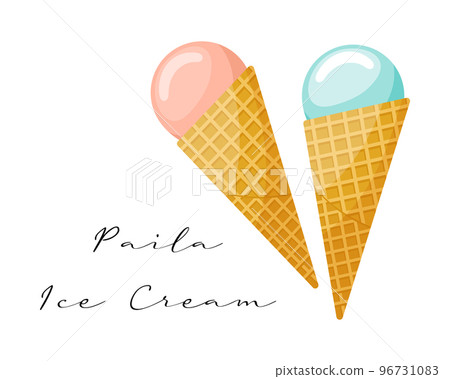 Paila ice cream, dessert, Latin American cuisine. National cuisine of Ecuador. Food illustration, vector 96731083