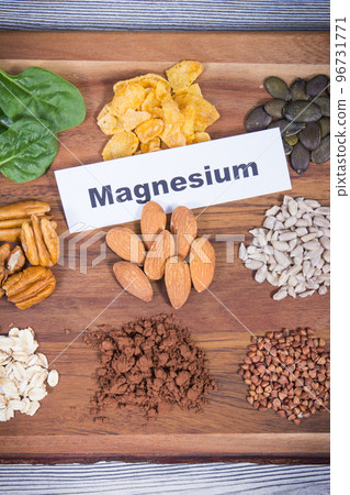 Healthy food as source natural magnesium, fiber and other vitamins and minerals Healthy food as source natural magnesium, fiber and other vitamins and minerals 96731771