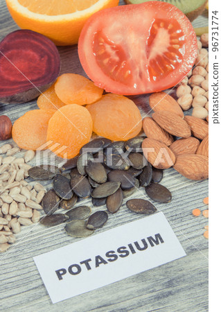 Healthy nutritious ingredients containing natural vitamin K and minerals Healthy nutritious ingredients containing natural vitamin K and minerals 96731774