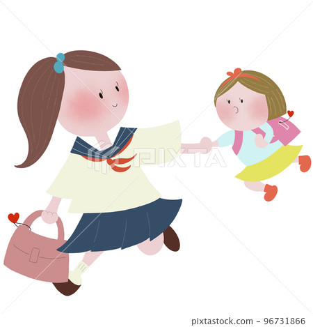 小學妹和初高中姐牽手一起上學 96731866