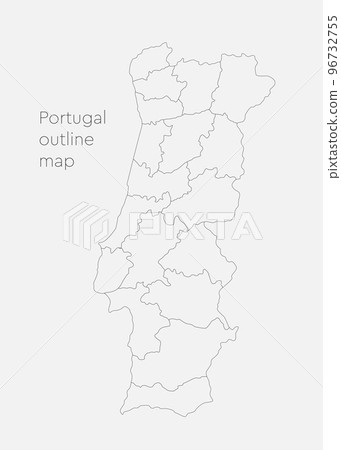 Vector map country Portugal divided on regions 96732755