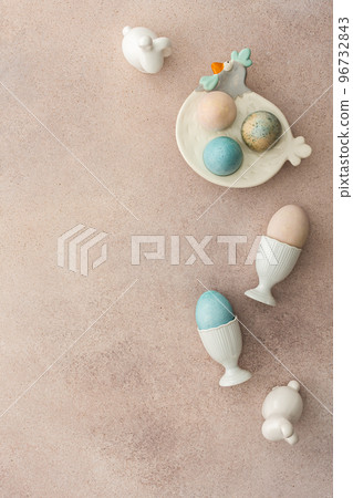 Easter eggs and cute bunnies Easter eggs and cute bunnies 96732843
