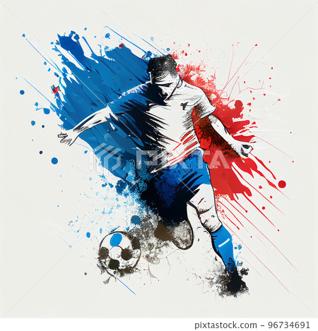 France national football player. France soccer team. French soccer poster. Abstract French football background 96734691
