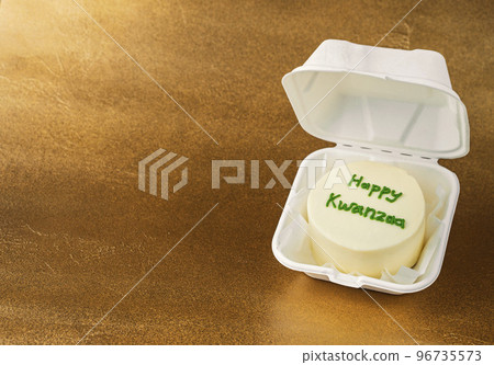 Happy Kwanzaa bento cake in takeout box 96735573