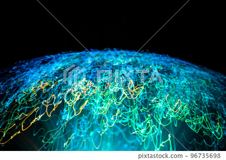 Digital planet technology earth. Shaped with blue and green connection glowing lines. Digital planet technology earth. Shaped with blue and green connection glowing lines. 96735698
