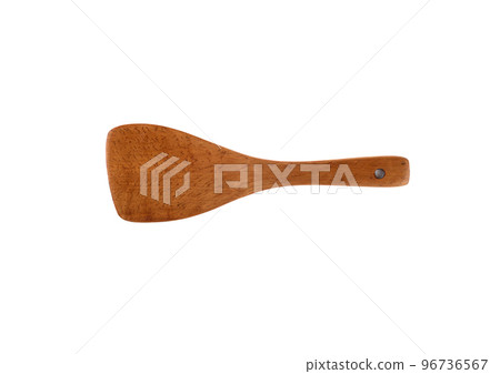 Wooden kitchen spatula isolated on white background. 96736567