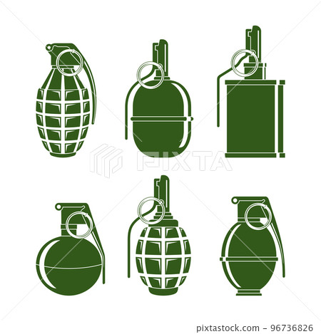 Silhouettes of combat grenades 96736826