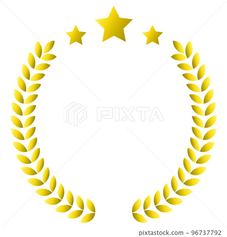 桂冠。用於代表冠冕、勝利或勝利的插圖。 96737792