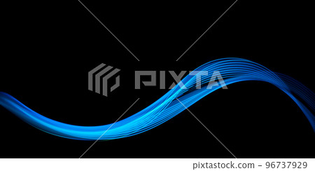 Technology futuristic abstract background neon light wave stripes on black. Technology futuristic abstract background neon light wave stripes on black. 96737929