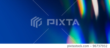 Colorful rainbow lens flares overlay banner. Spherical Optical Light leak. 96737932