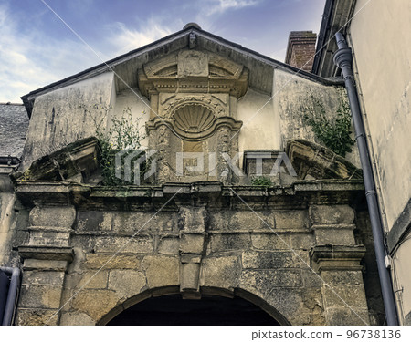 Vintage architecture of Old Town in Ploermel Vintage architecture of Old Town in Ploermel 96738136