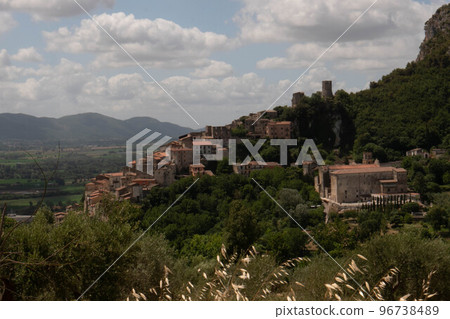 Panoramic view of Pietravairano, a medieval village in the province of Caserta, Italy. Panoramic view of Pietravairano, a medieval village in the province of Caserta, Italy. 96738489