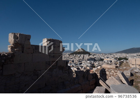 Panorama of Athens from Acropolis in Greece Europe 96738536
