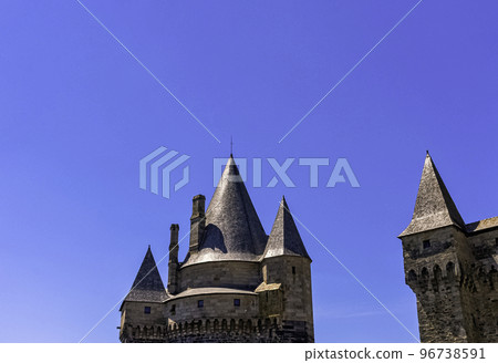 Medieval castle in the town of Vitre, France 96738591