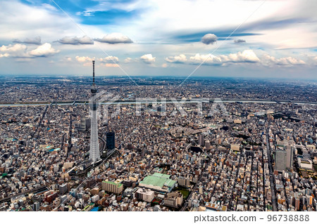 Aerial View of Sumida City with the Tokyo Skytree 96738888