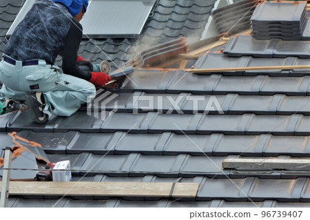 防災瓷磚更換工作材料背景 96739407