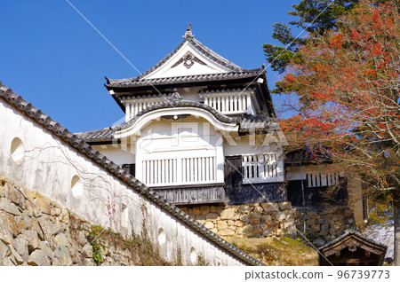 秋天的藍天和備中松山城 96739773
