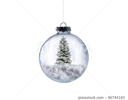 Xmas glass ball with christmas tree full of snow Xmas glass ball with christmas tree full of snow 96740165