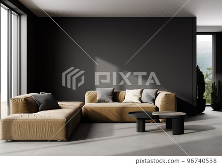 Living room interior in loft, industrial style, 3d rendering 96740538