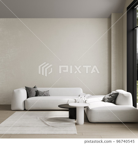 Scandinavian style living room interior mock up, modern living room interior background, beige sofa and plant, 3d rendering Scandinavian style living room interior mock up, modern living room interior background, beige sofa and plant, 3d rendering 96740545