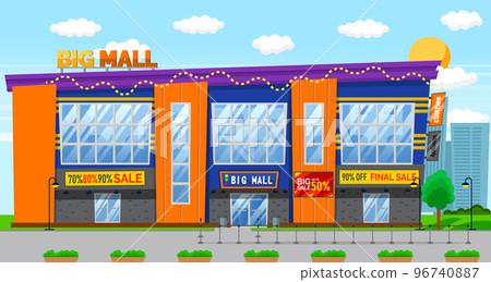 Discounts Sale in Big Mall, Sale Holiday Vector Discounts Sale in Big Mall, Sale Holiday Vector 96740887