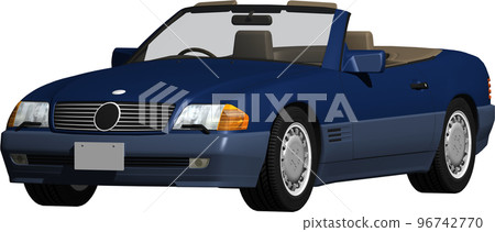 Open car cutout image of old German Mercedes Benz sl. background transparent illustration 96742770