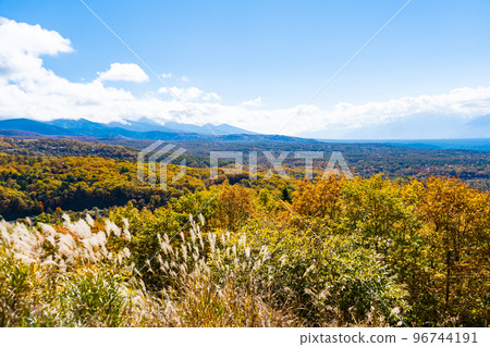 Mt. Yatsugatake and Autumn Leaves in Full Bloom | Megami Observatory | Chino City, Nagano Prefecture Mt. Yatsugatake and Autumn Leaves in Full Bloom | Megami Observatory | Chino City, Nagano Prefecture 96744191