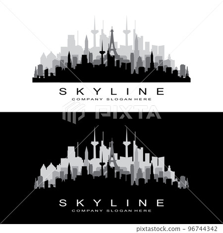 Skyline Logo Design, Cityscape Vector Tall Buildings, City Building Fit Design, Banner Template Construction Company Skyline Logo Design, Cityscape Vector Tall Buildings, City Building Fit Design, Banner Template Construction Company 96744342