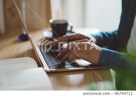 使用個人電腦的男人的手 使用個人電腦的男人的手 96744711