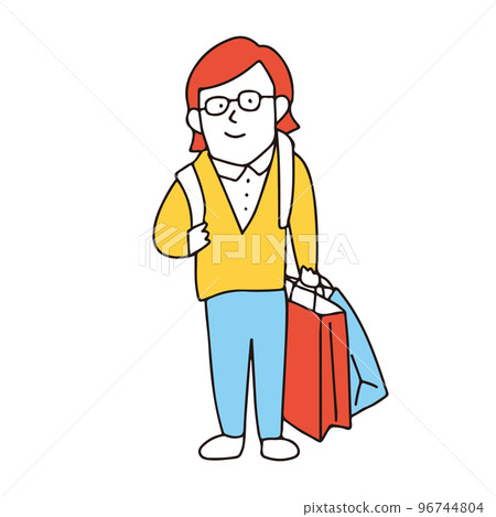 帶紙袋和背包的宅男 96744804