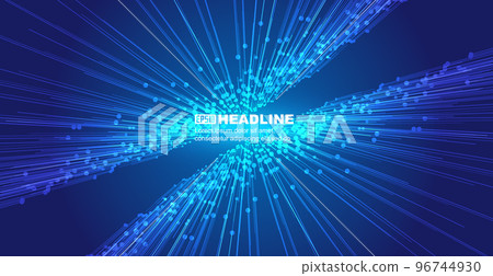 Symmetrical extension of blue dotted line converges Internet technology big data background Symmetrical extension of blue dotted line converges Internet technology big data background 96744930