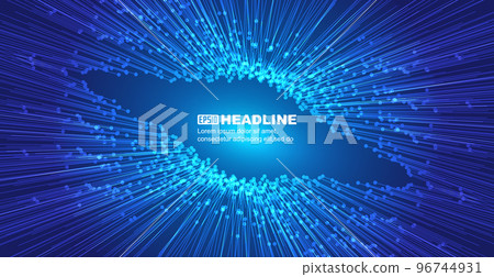 Symmetrical extension of blue dotted line converges Internet technology big data background Symmetrical extension of blue dotted line converges Internet technology big data background 96744931